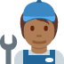 🧑🏾‍🔧 mechanic: medium-dark skin tone display on Twitter